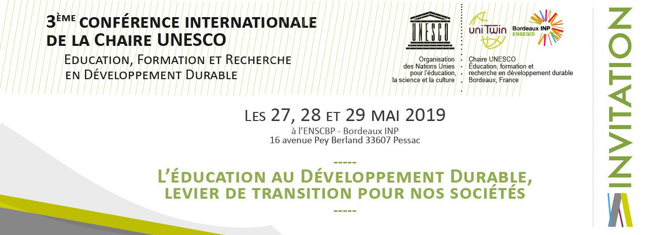 Invitation 3ème conférence UNESCO DD