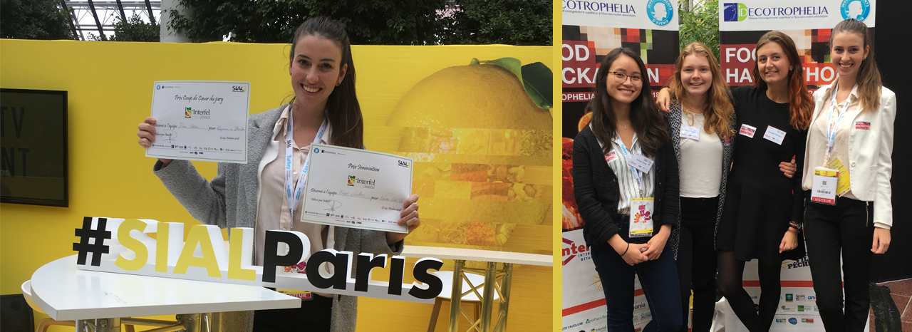 Maria, en 3e année, gagne 2 prix avec son équipe lors du Hackathon Ecotrophelia 2018 Maria, en 3e année, gagne 2 prix avec son équipe lors du Hackathon Ecotrophelia 2018