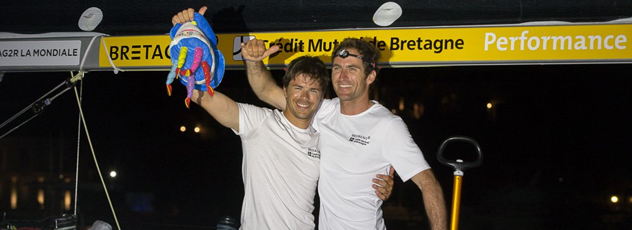 Sébastien, promo 2014, et son partenaire Morgan, terminent 2nd de la Transat AG2R La Mondiale